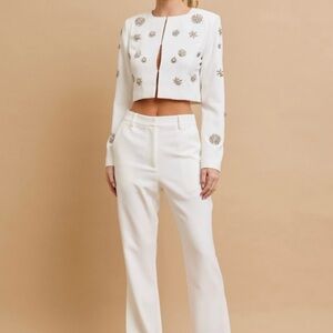 Elegant White Women's Pantsuit